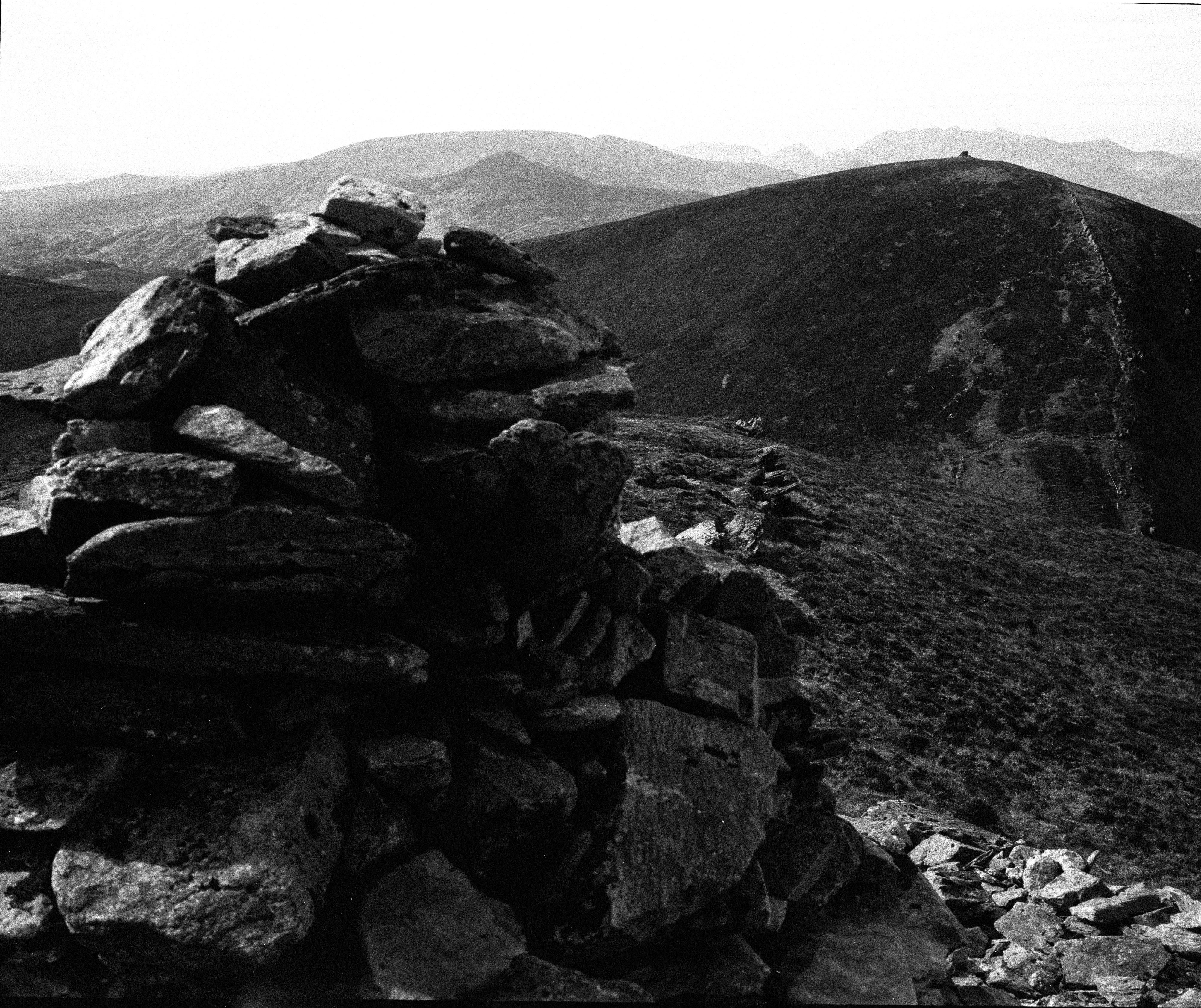 looking down from top of a mountain