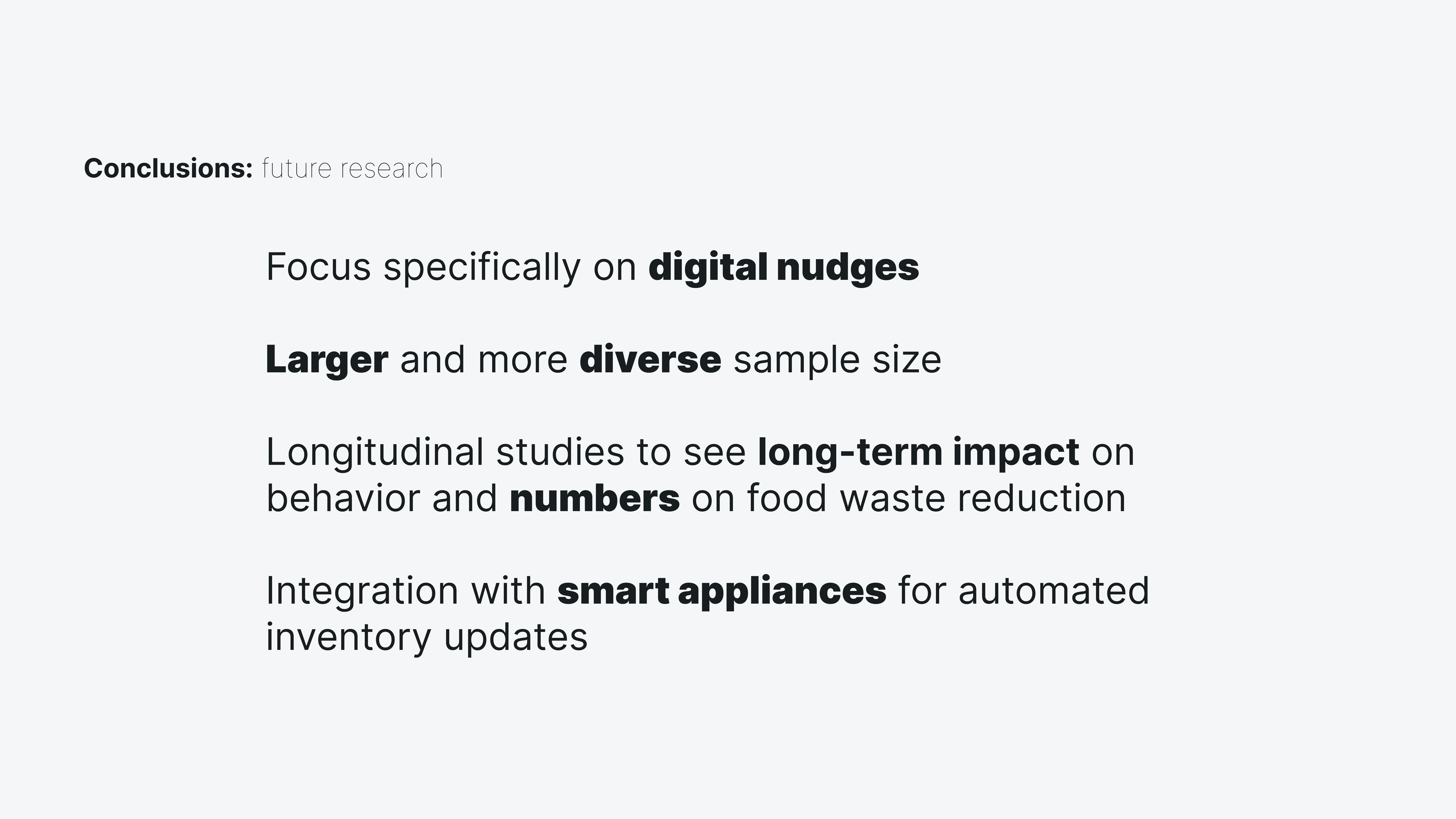 Conclusions & future research