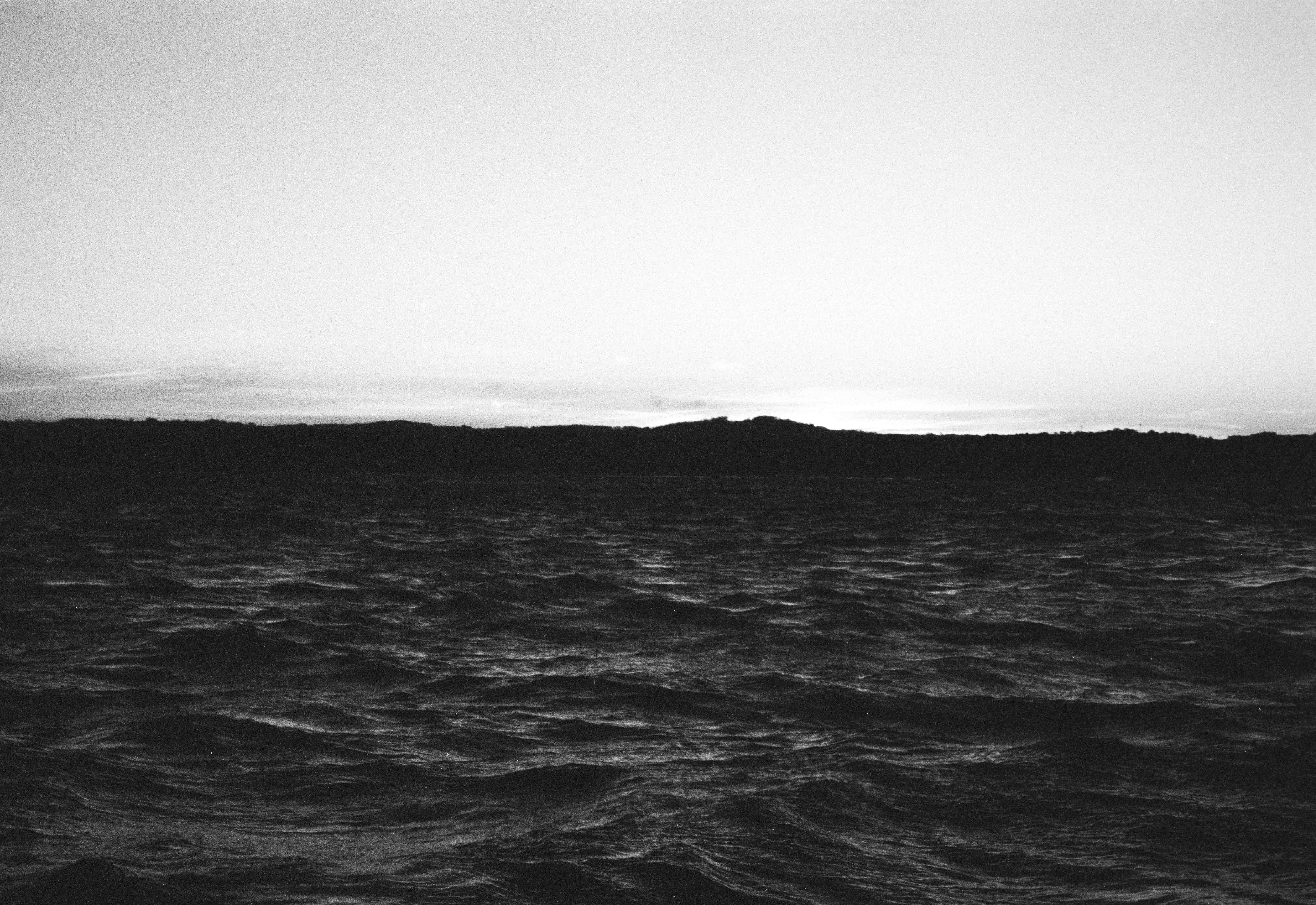 black and white seascape