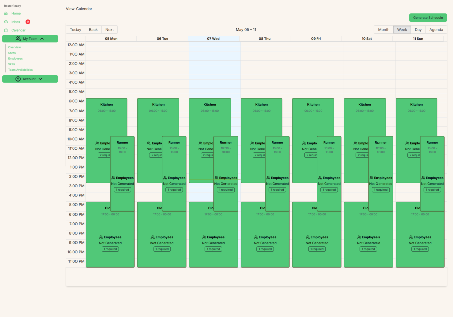 IADT Creative Computer Roster Ready Calendar