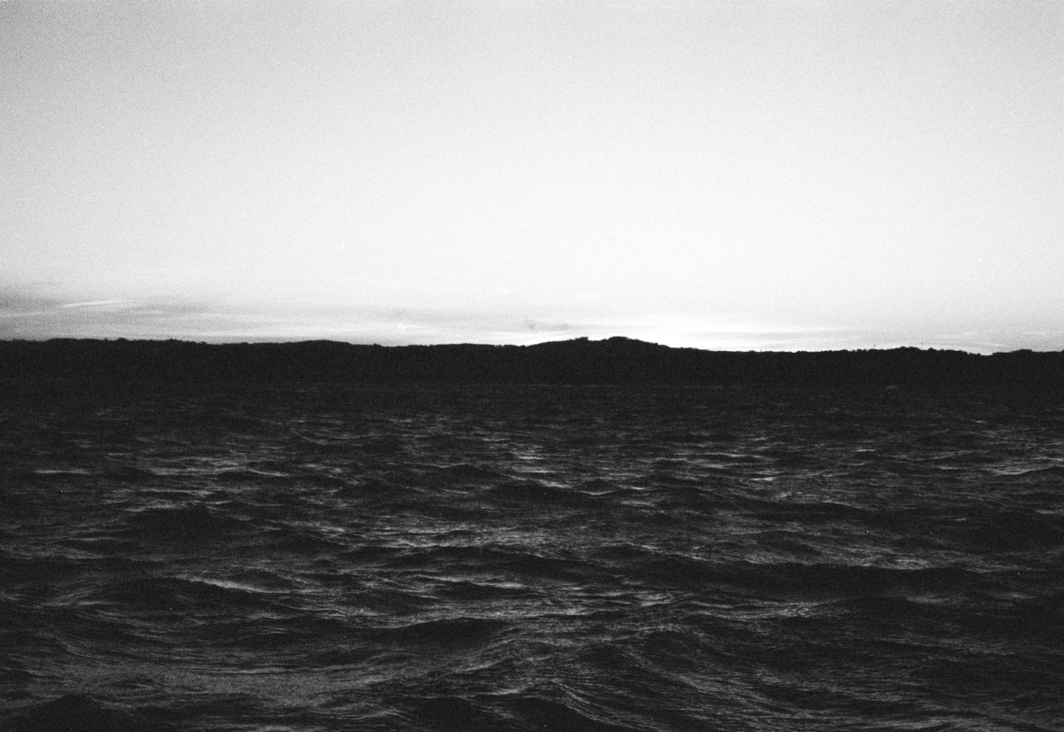 black and white seascape