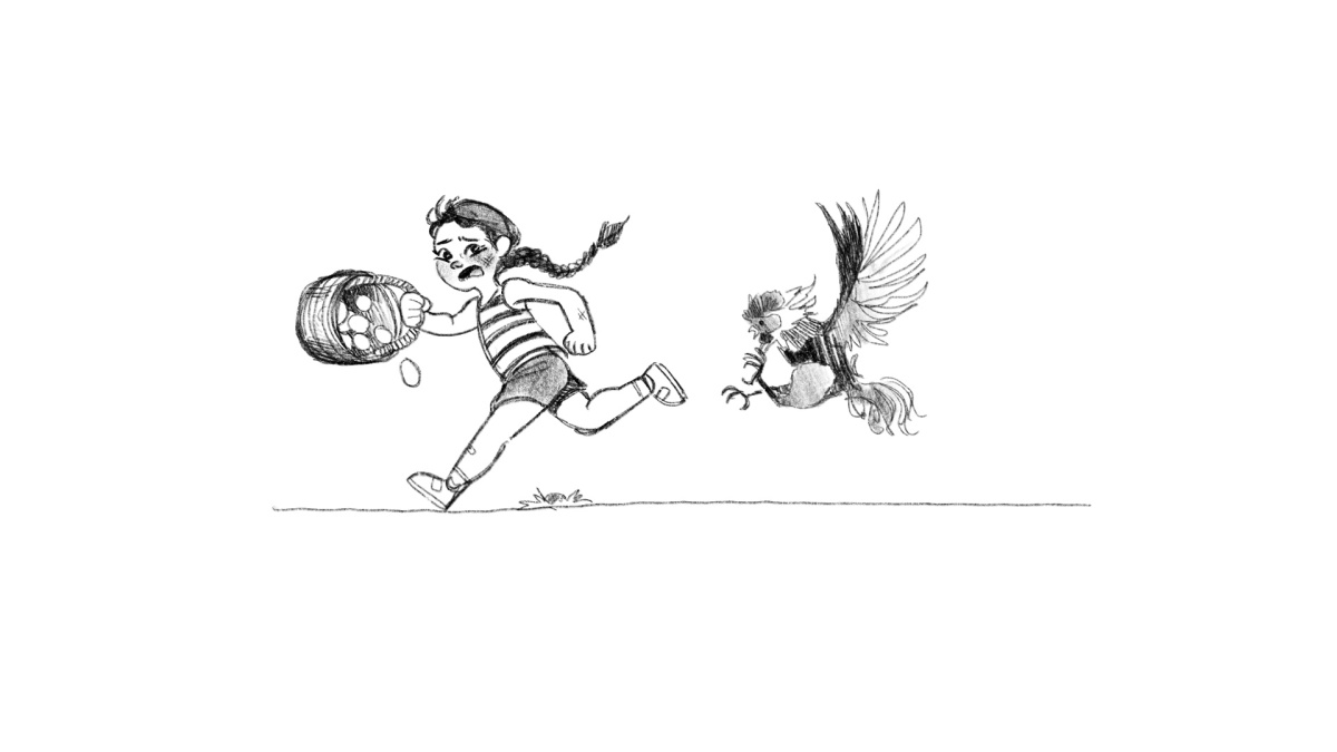 iadt animation graduate film - concept development of girl running from bird